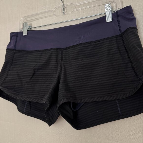 LuLu Lemon Athletica Speed Up Low-Rise Lined Short 2.5'' S8 Black / Navy Blue - Picture 3 of 7